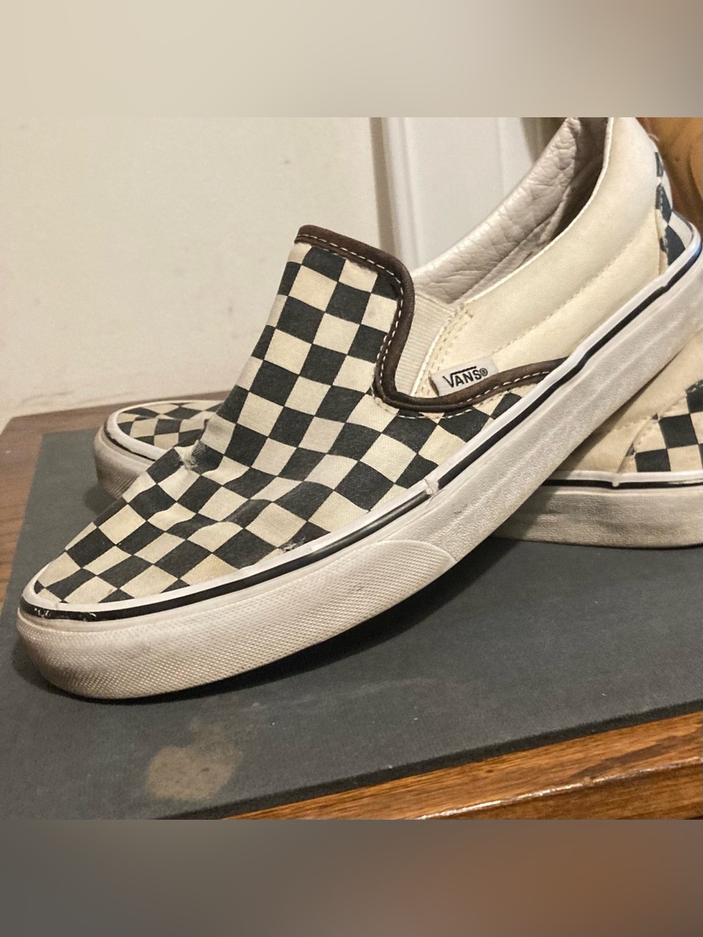 Vans Checkerboard Slip-On in Black and White - Picture 5 of 8